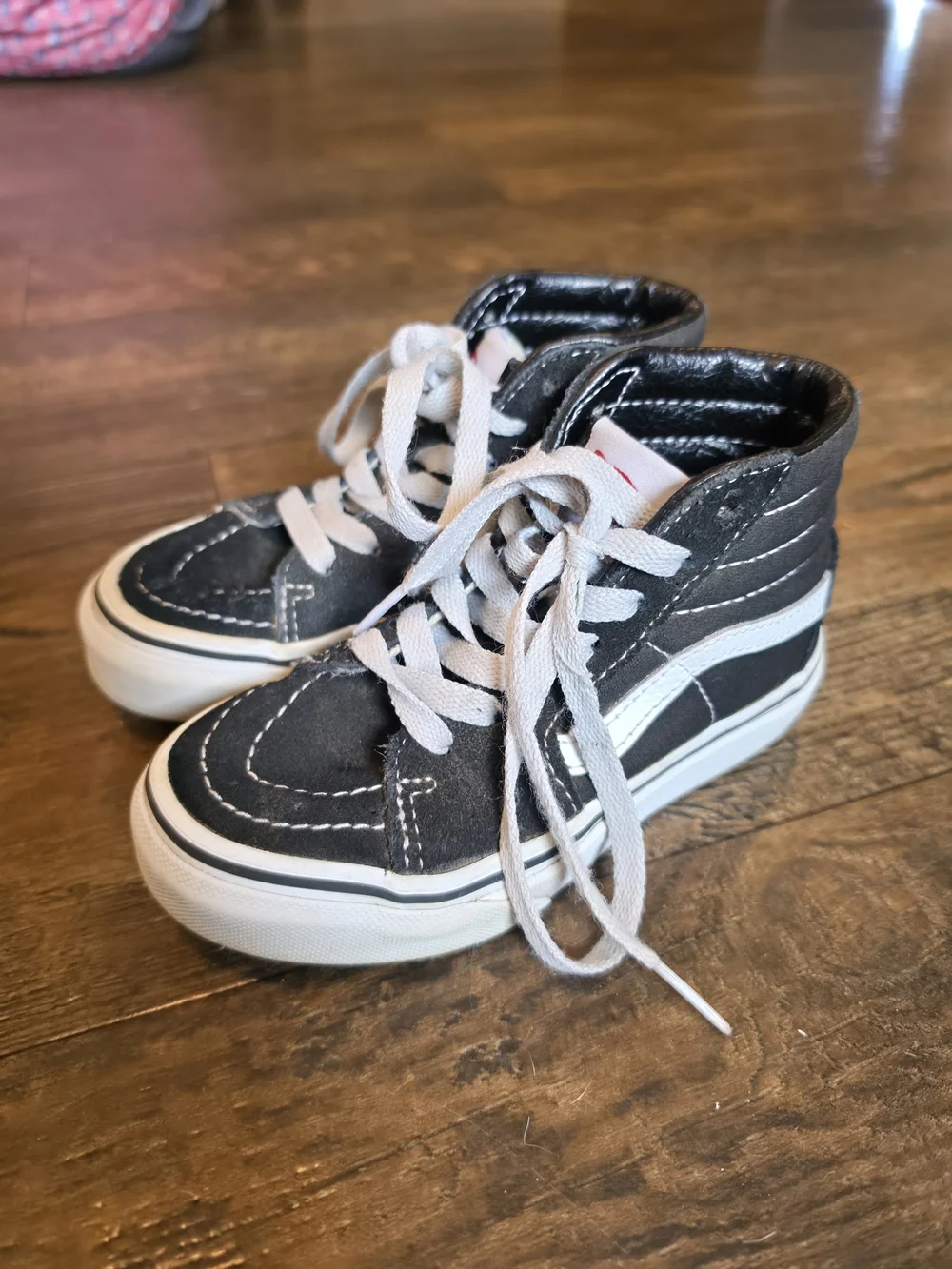 Kids Black High-Top Skate Shoes with White Stripe
